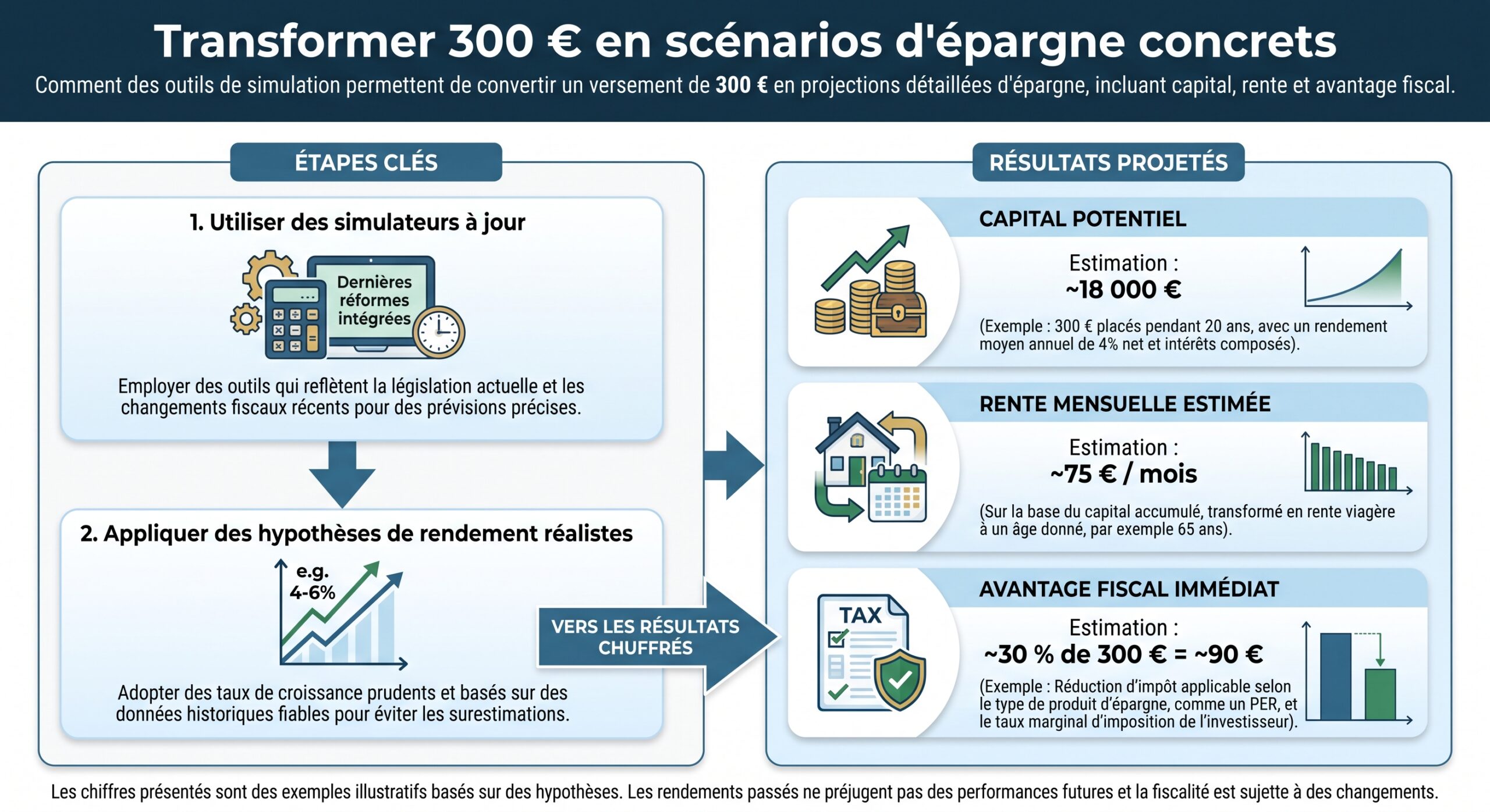 Transformer 300 € en scénarios d'épargne concrets