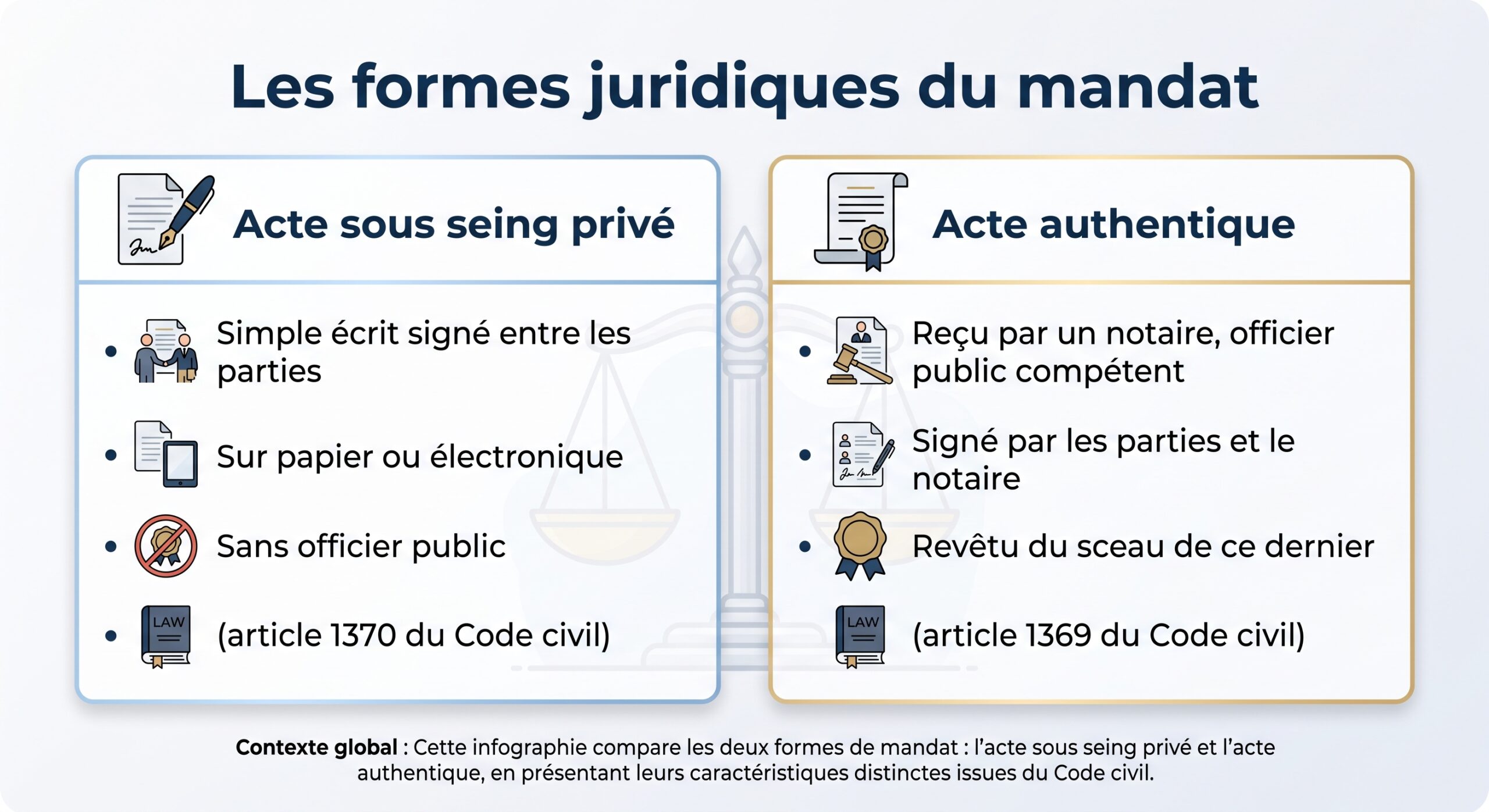 Les formes juridiques du mandat