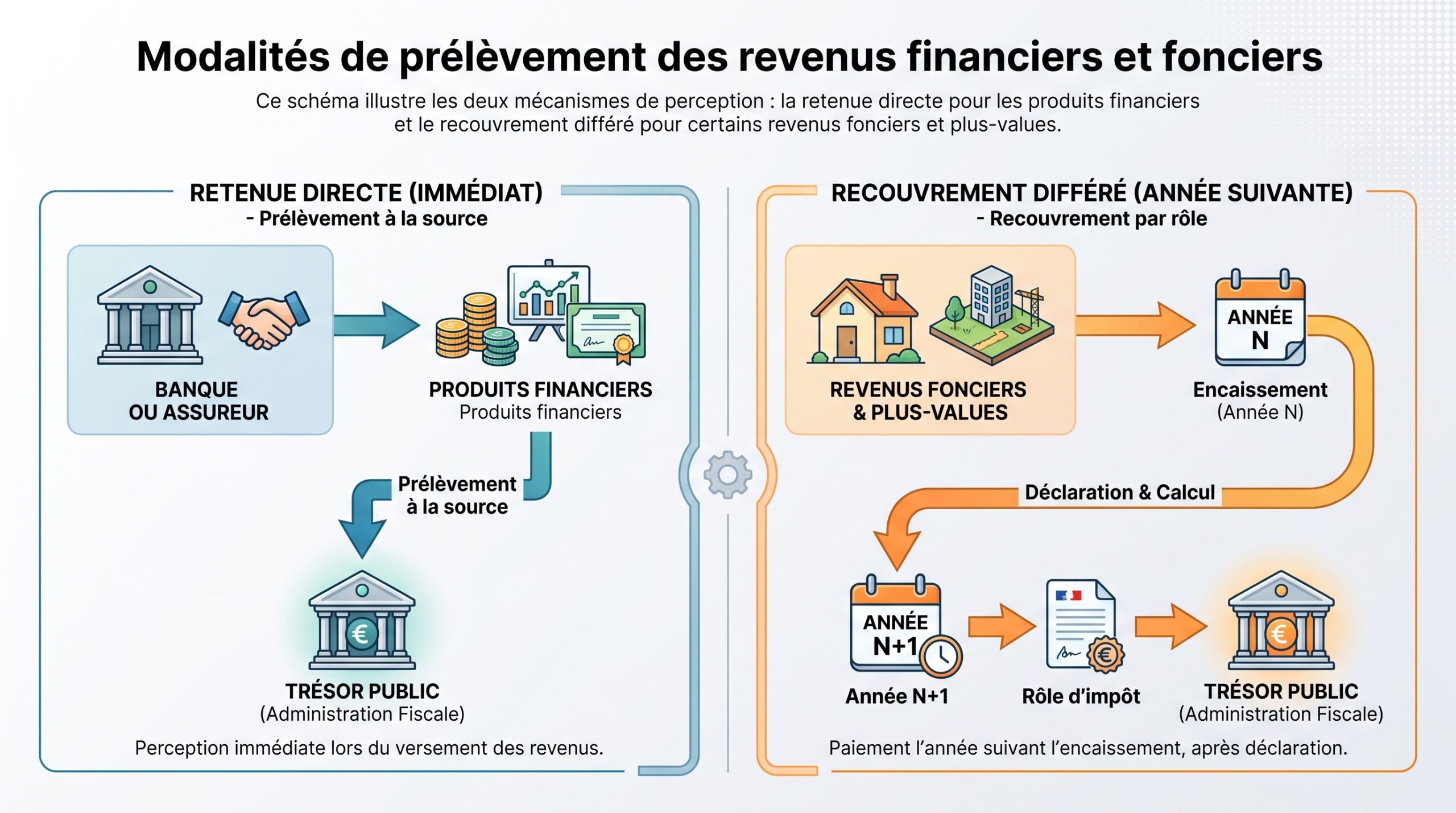 Modalités de prélèvement des revenus financiers et fonciers