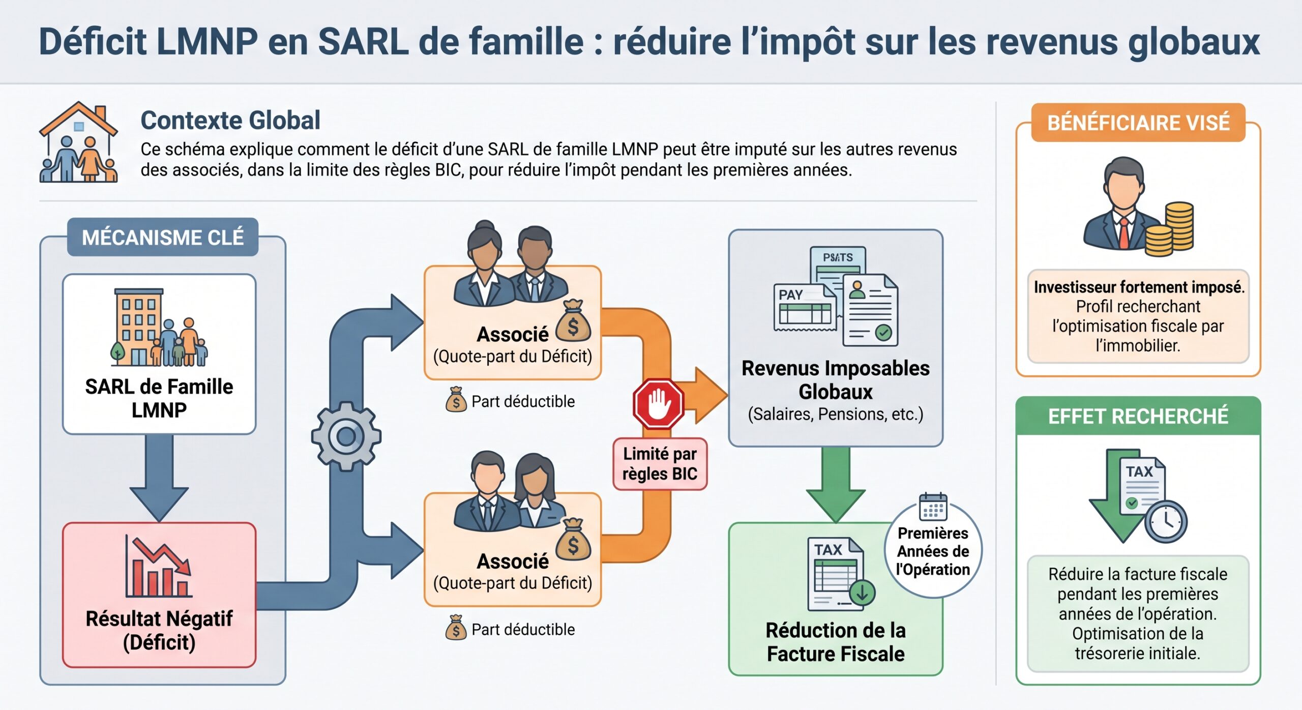 Déficit LMNP en SARL de famille : réduire l'impôt sur les revenus globaux