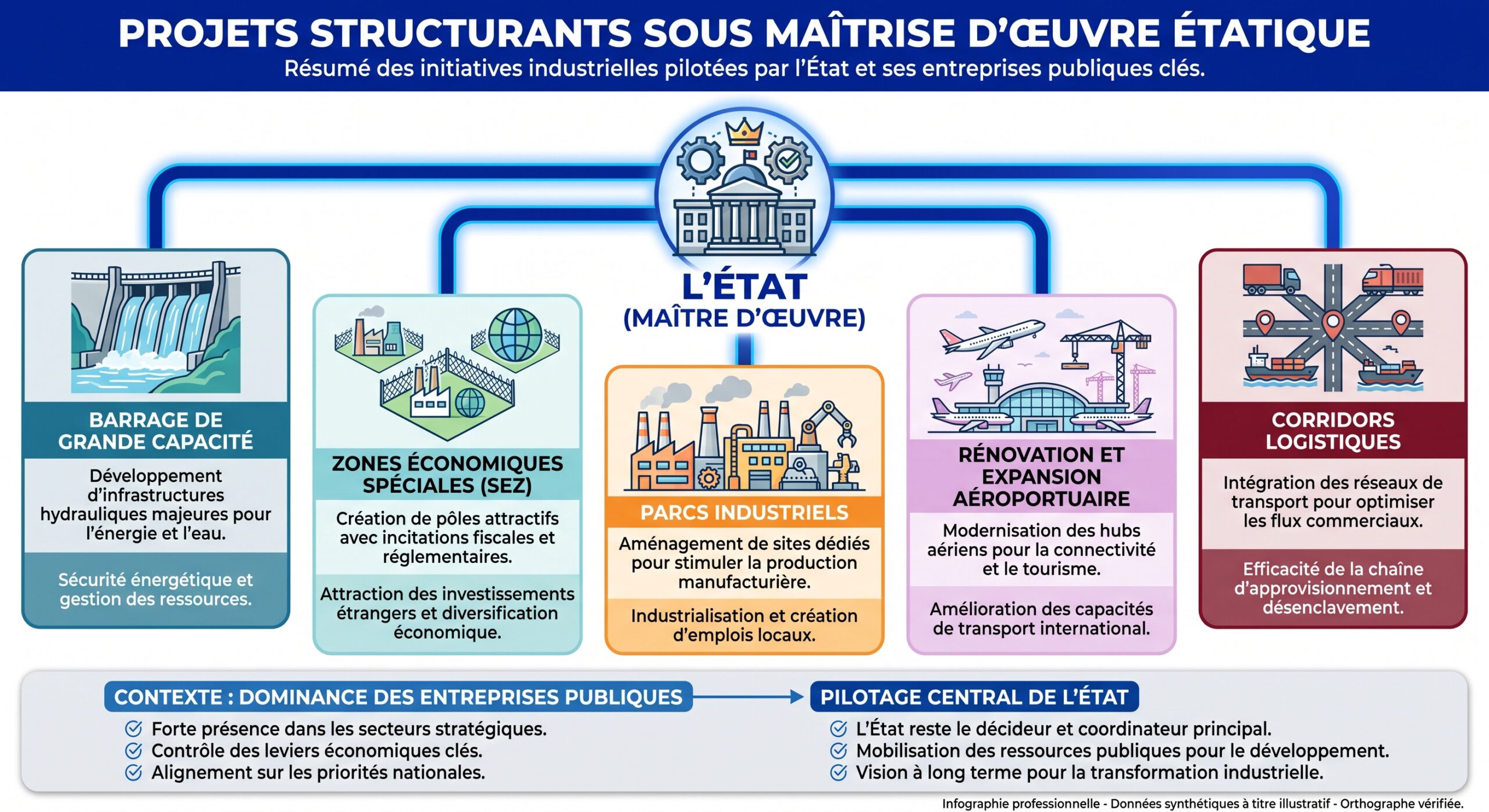 Projets structurants sous maîtrise d’œuvre étatique