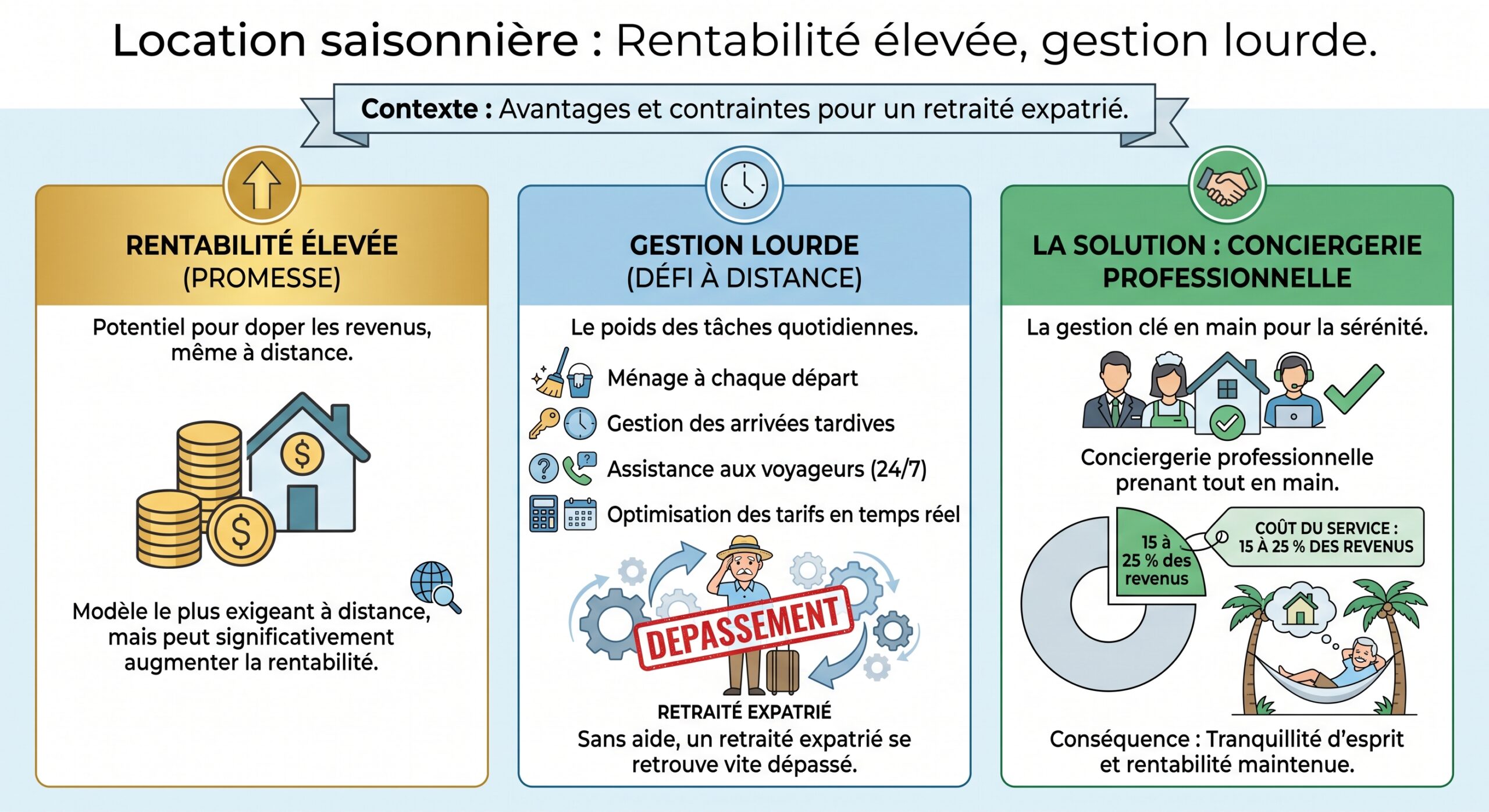 Location saisonnière : Rentabilité élevée, gestion lourde