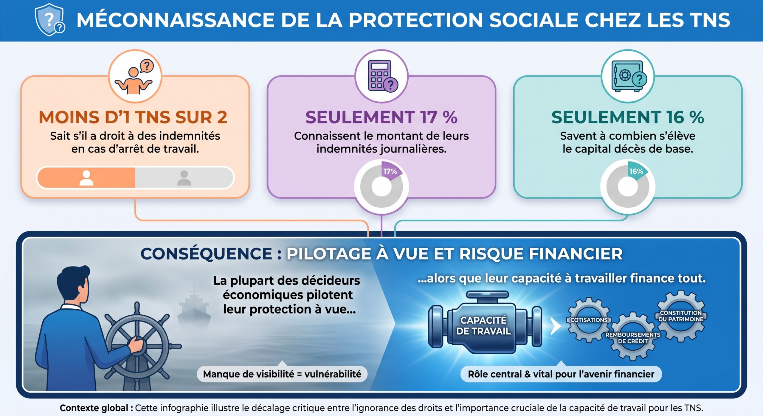 Méconnaissance de la protection sociale chez les TNS