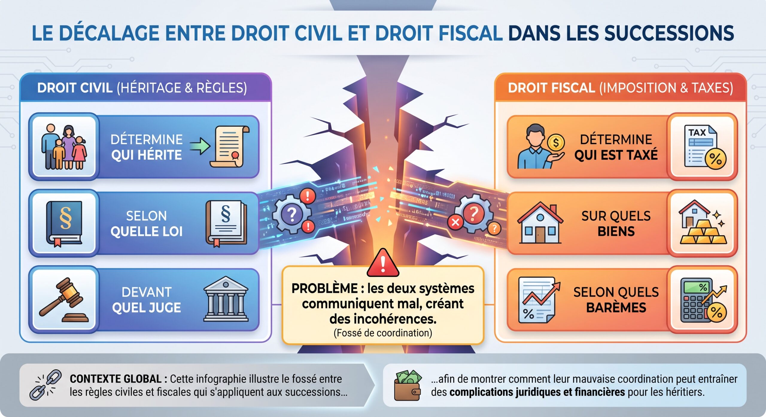 Le décalage entre droit civil et droit fiscal dans les successions