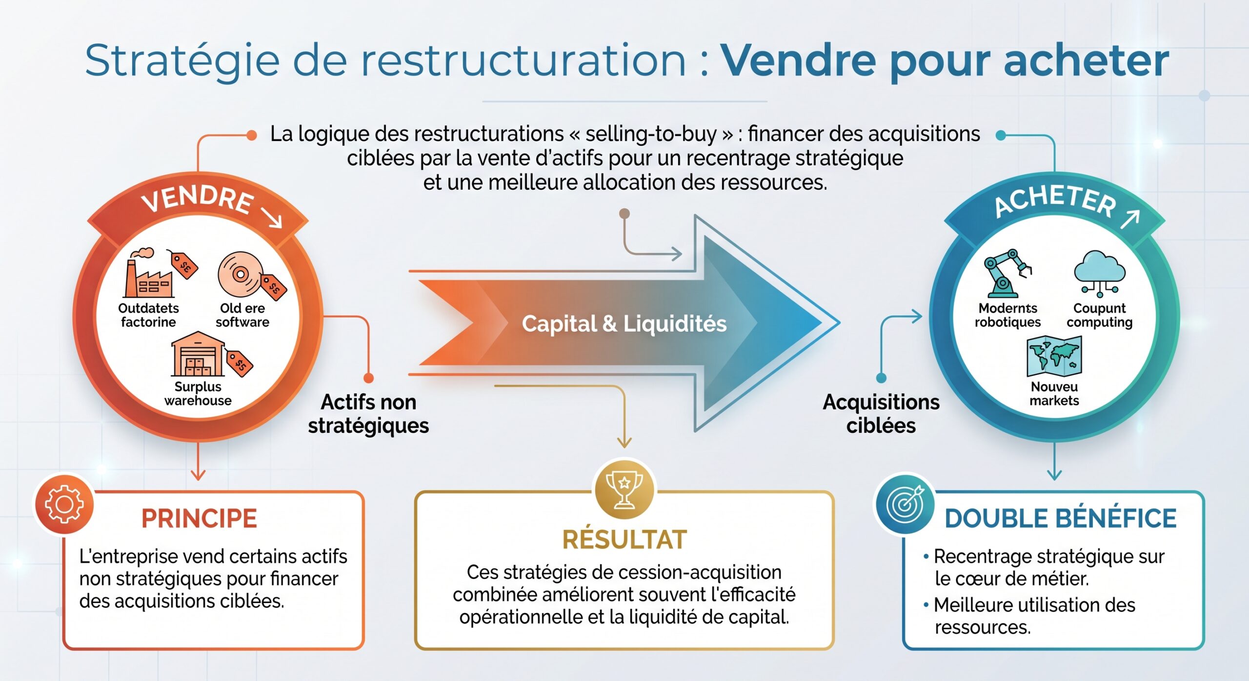 Stratégie de restructuration : Vendre pour acheter