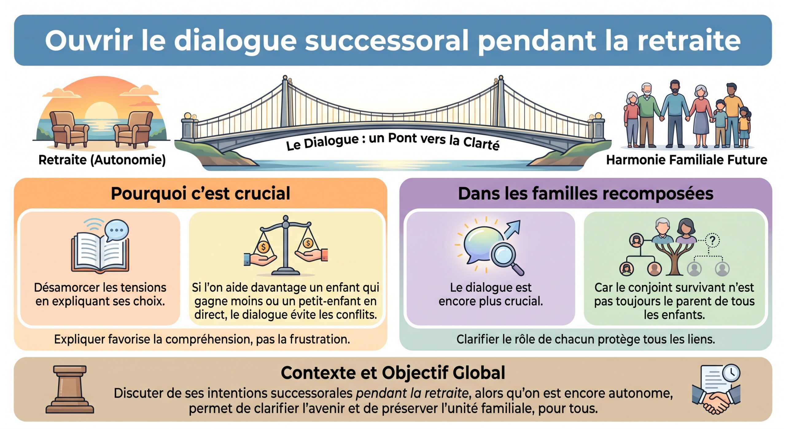 Ouvrir le dialogue successoral pendant la retraite
