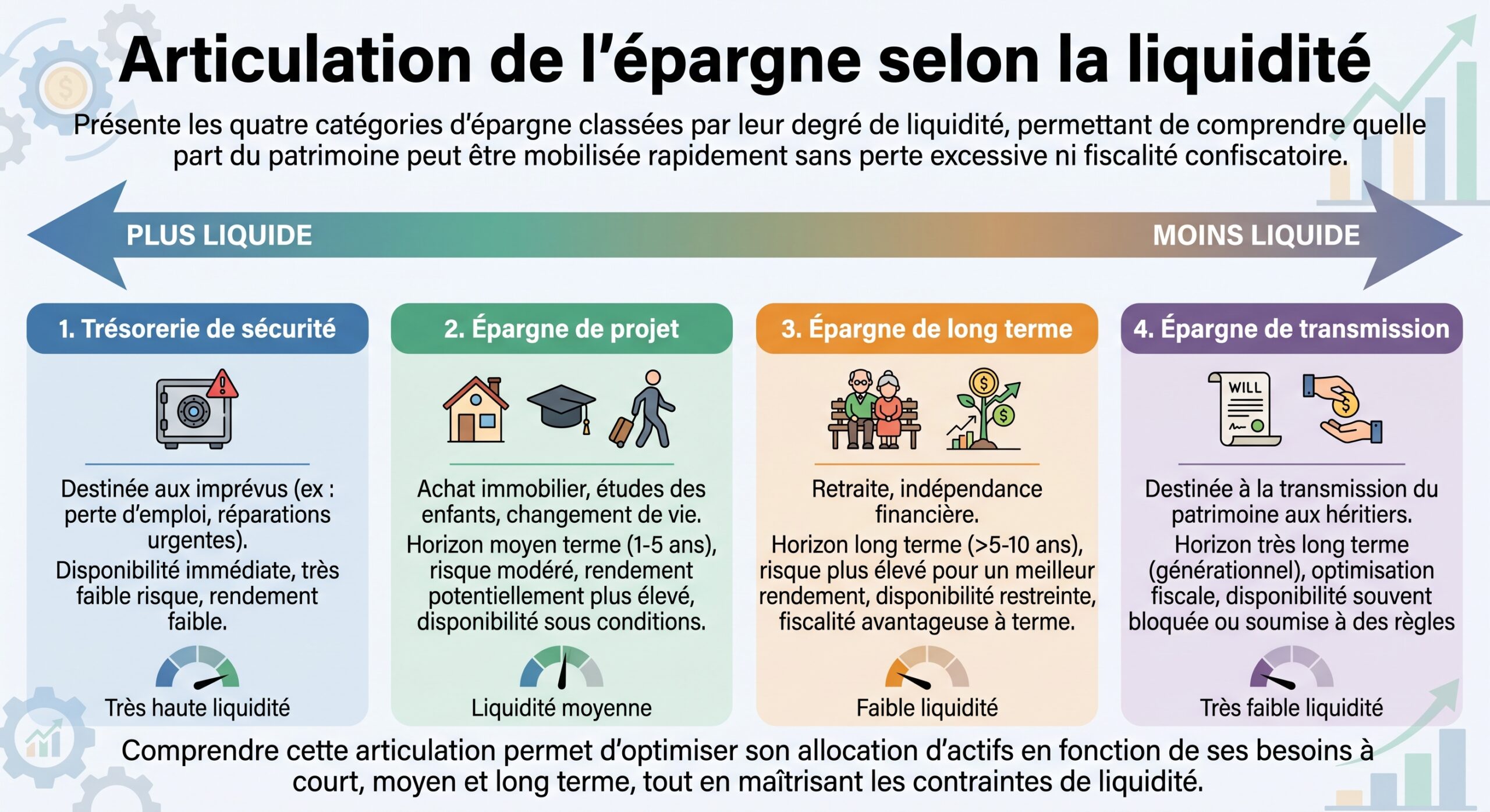 Articulation de l'épargne selon la liquidité