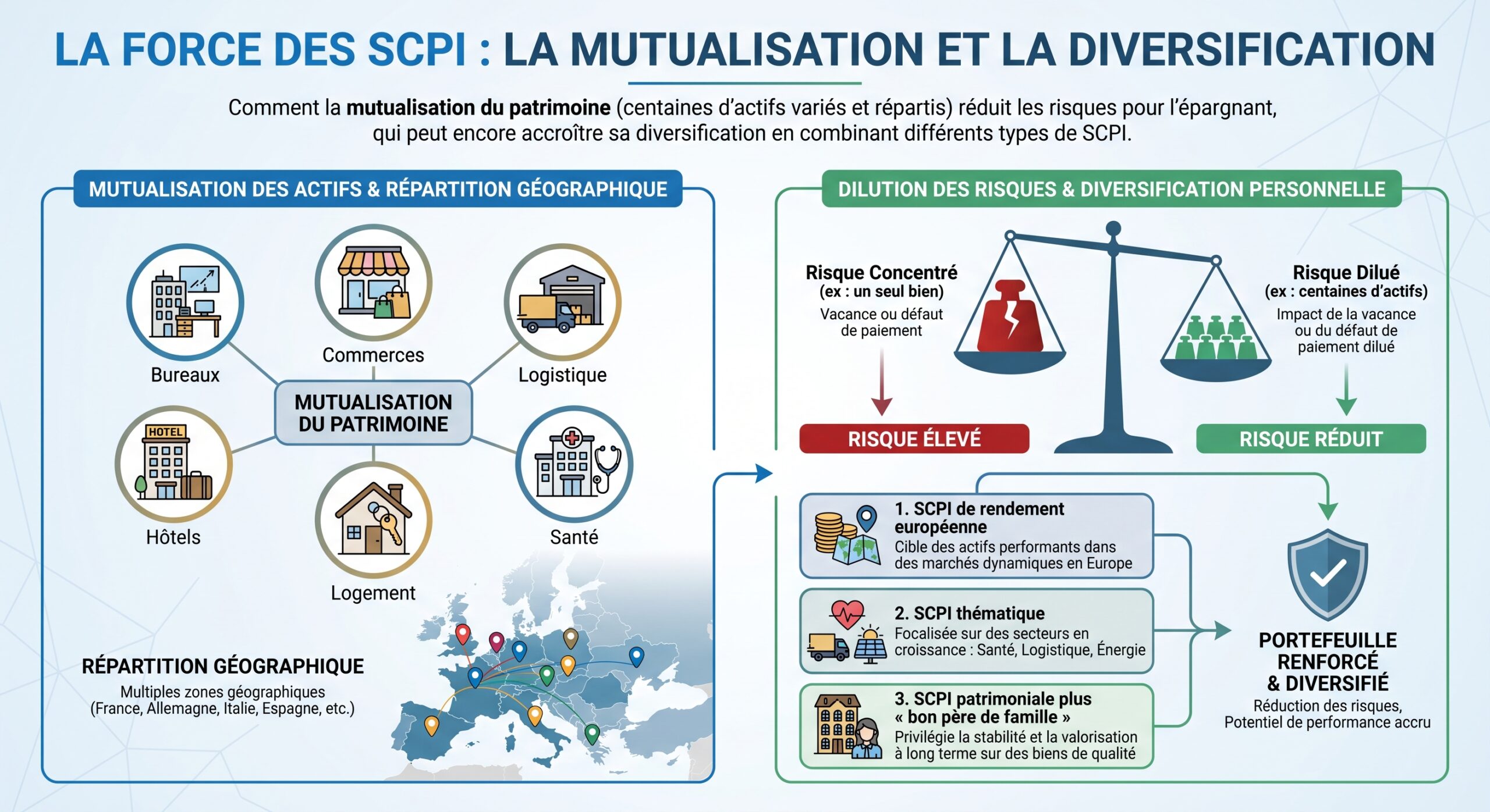La force des SCPI : la mutualisation et la diversification