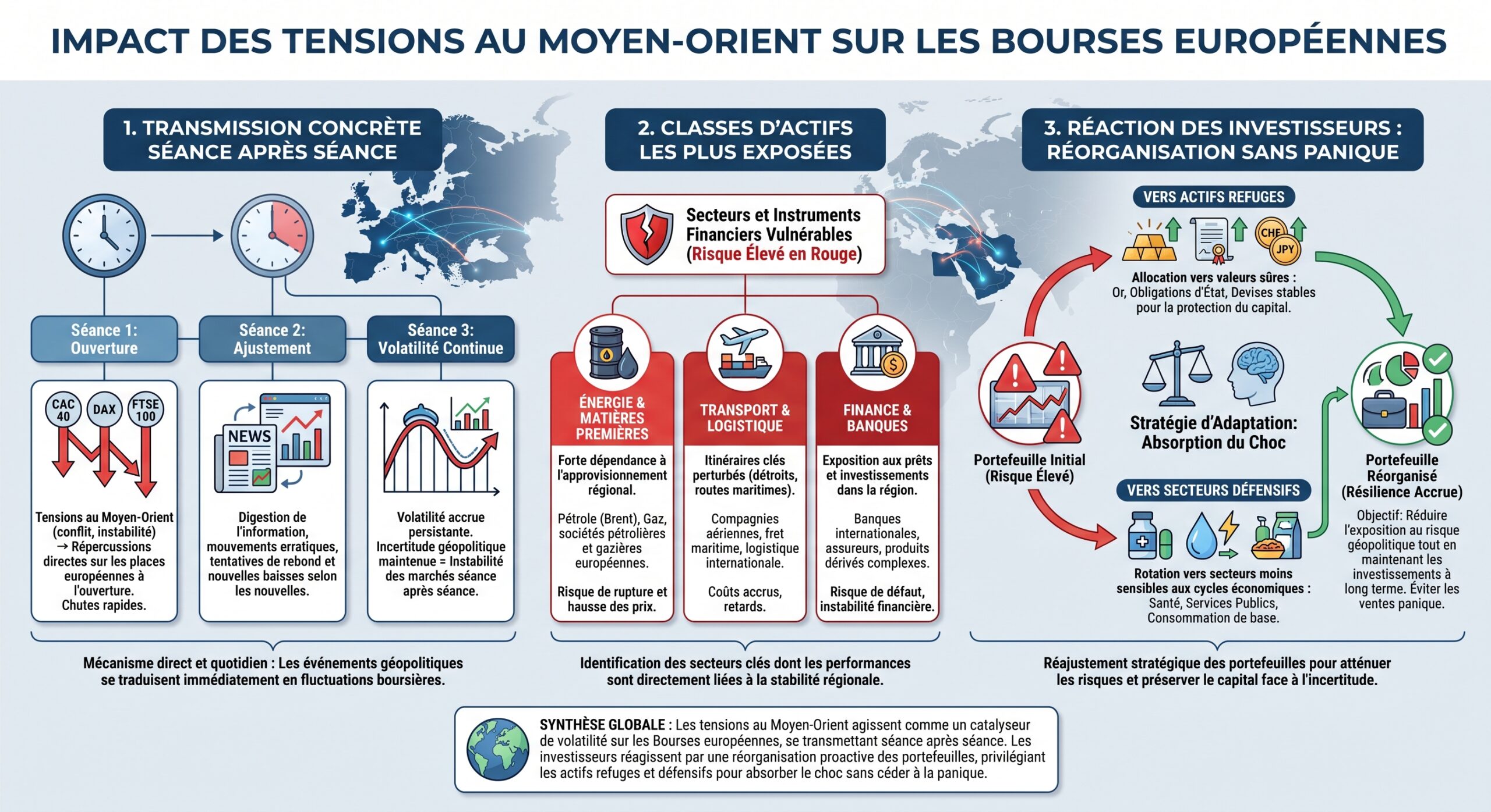 Impact des tensions au Moyen-Orient sur les Bourses européennes