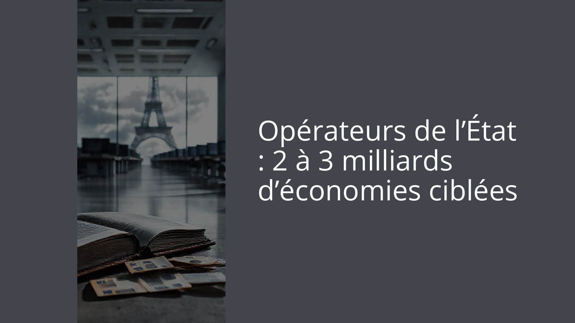 Opérateurs de l’État : 2 à 3 milliards d’économies ciblées