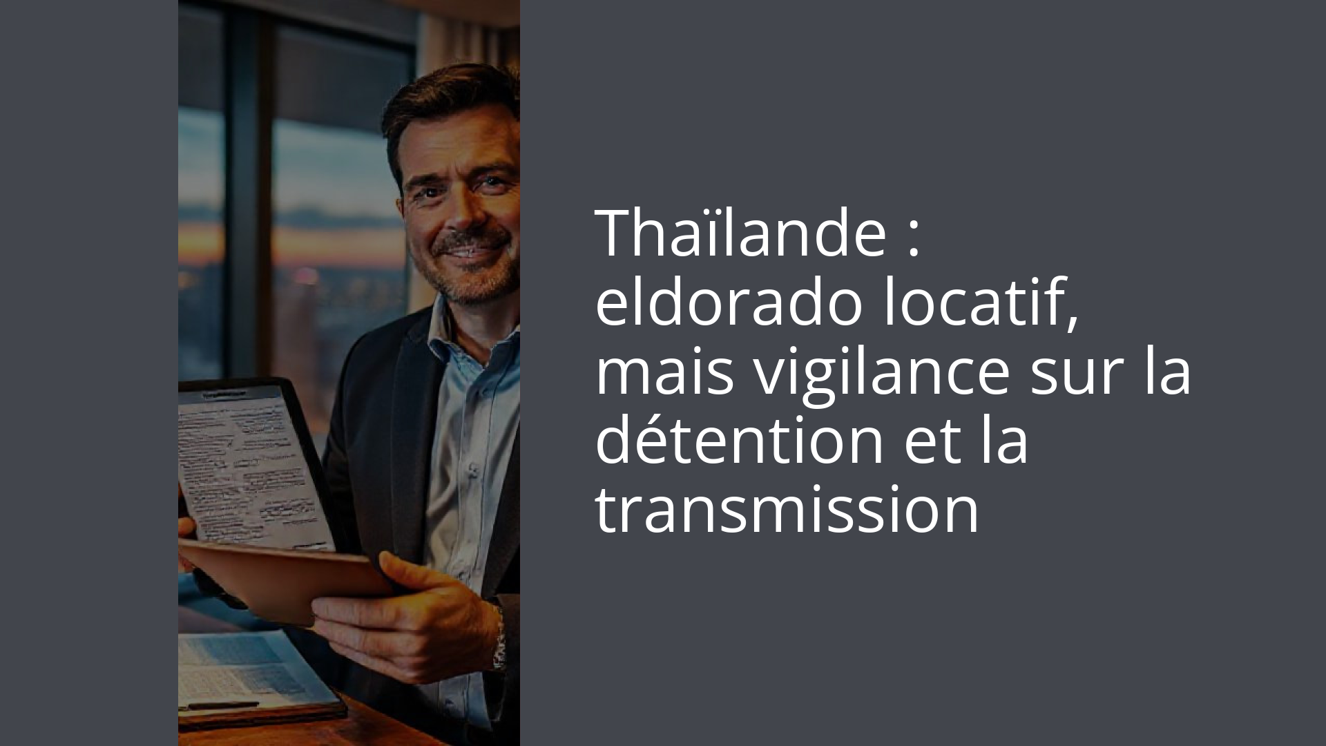 Thaïlande : eldorado locatif, mais vigilance sur la détention et la transmission