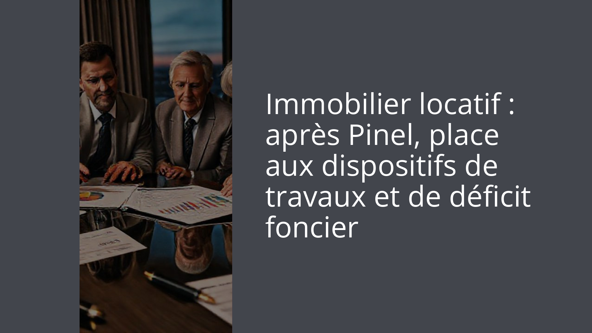 Immobilier locatif : après Pinel, place aux dispositifs de travaux et de déficit foncier