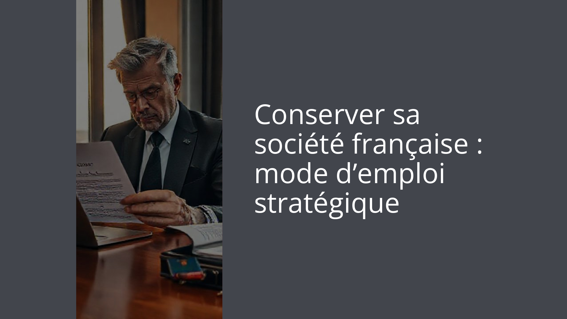 Conserver sa société française : mode d’emploi stratégique