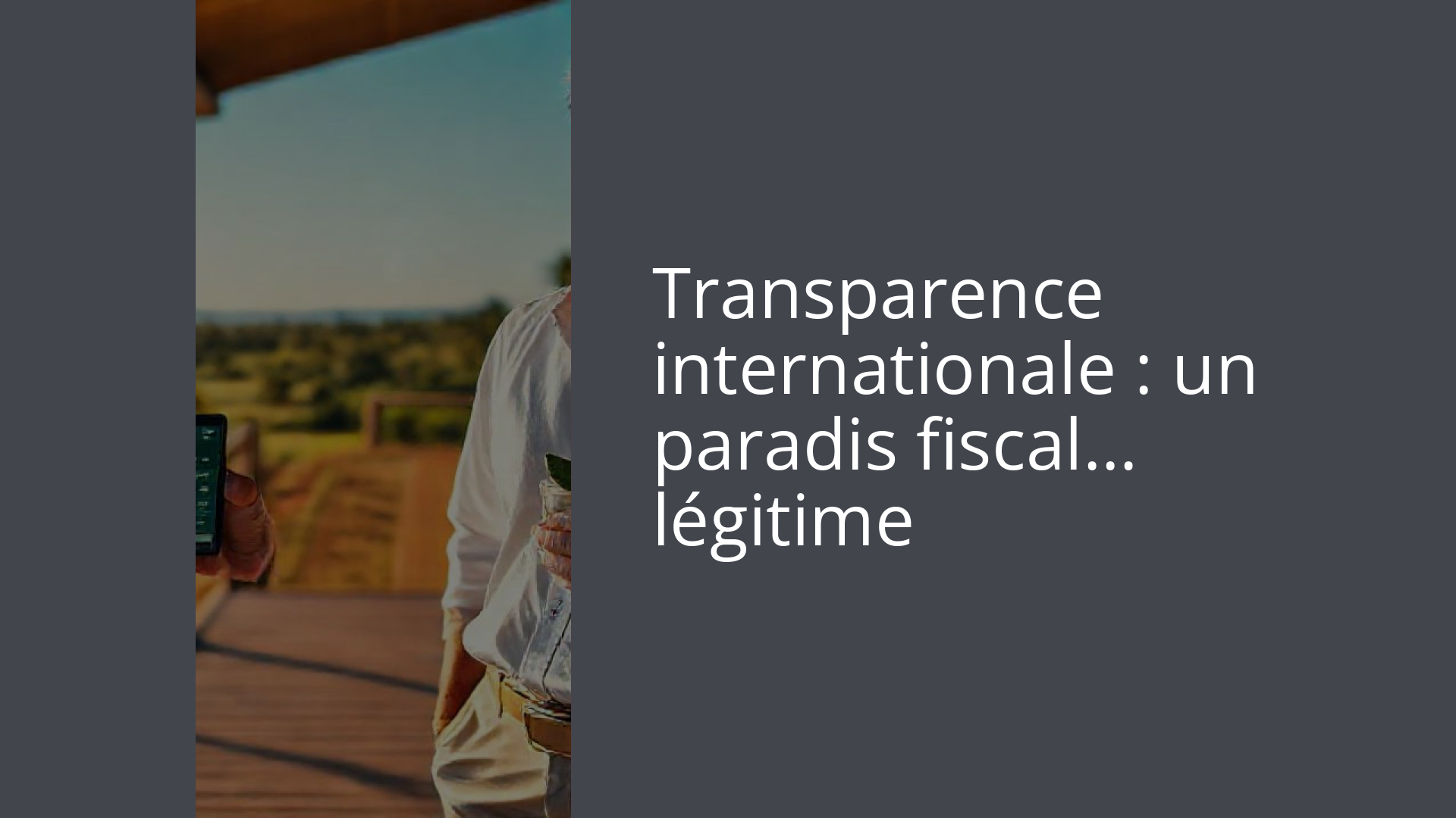 Transparence internationale : un paradis fiscal… légitime