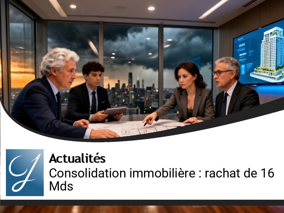 Consolidation du marché immobilier : Un rachat de 16 milliards en vue