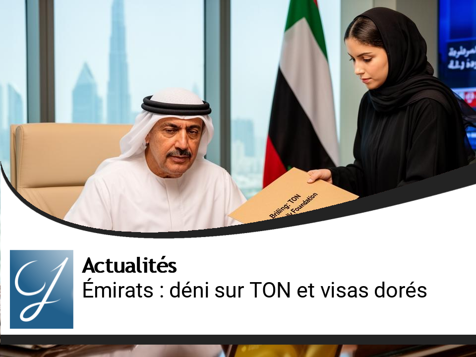 Émirats arabes unis : Déni des allégations sur la Fondation TON et les visas dorés