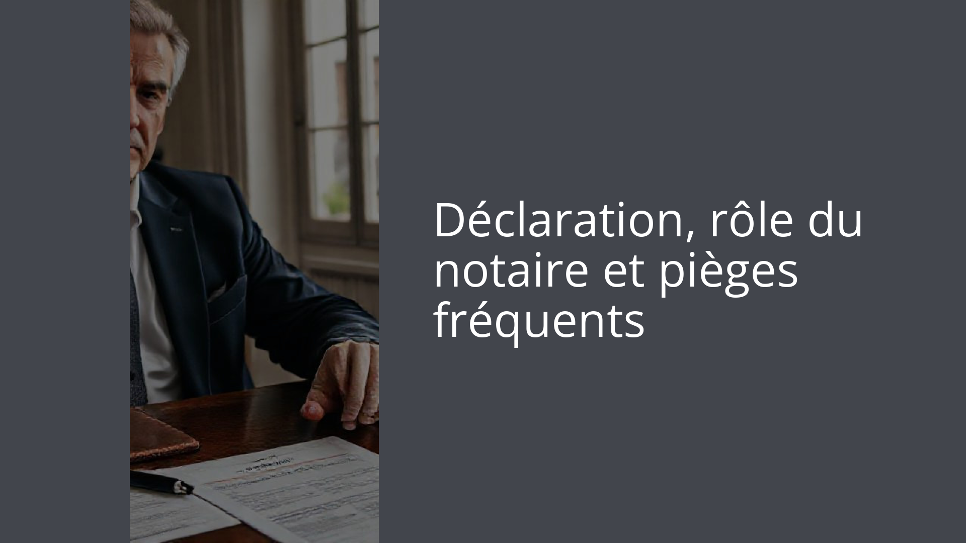 Déclaration, rôle du notaire et pièges fréquents