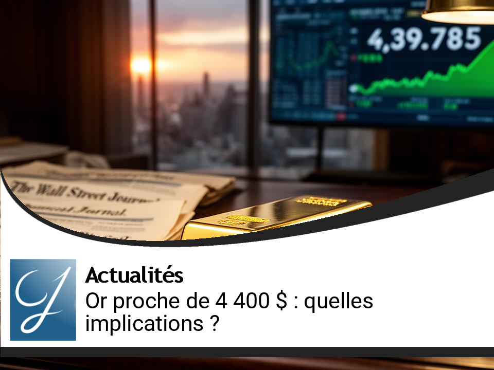 L&rsquo;or frôle à nouveau les 4 400 dollars : quelles implications ?