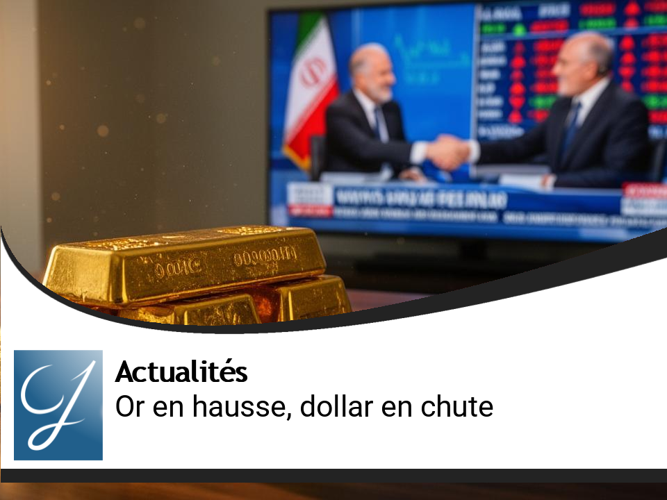 L&rsquo;or s&rsquo;envole grâce aux négociations Iran-États-Unis, le dollar dégringole