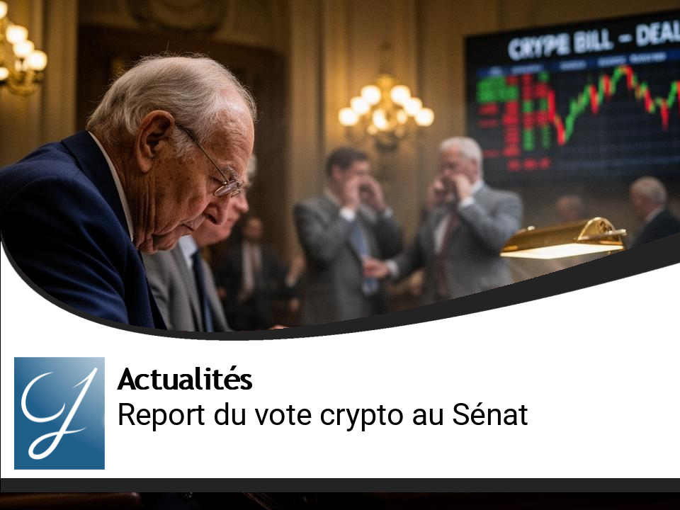 Régulation des cryptomonnaies : report du vote au Sénat américain ravive les tensions politiques et économiques