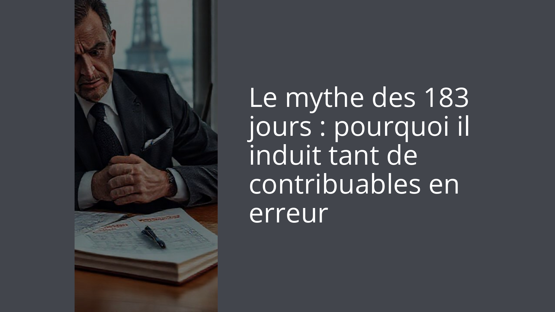 Le mythe des 183 jours : pourquoi il induit tant de contribuables en erreur