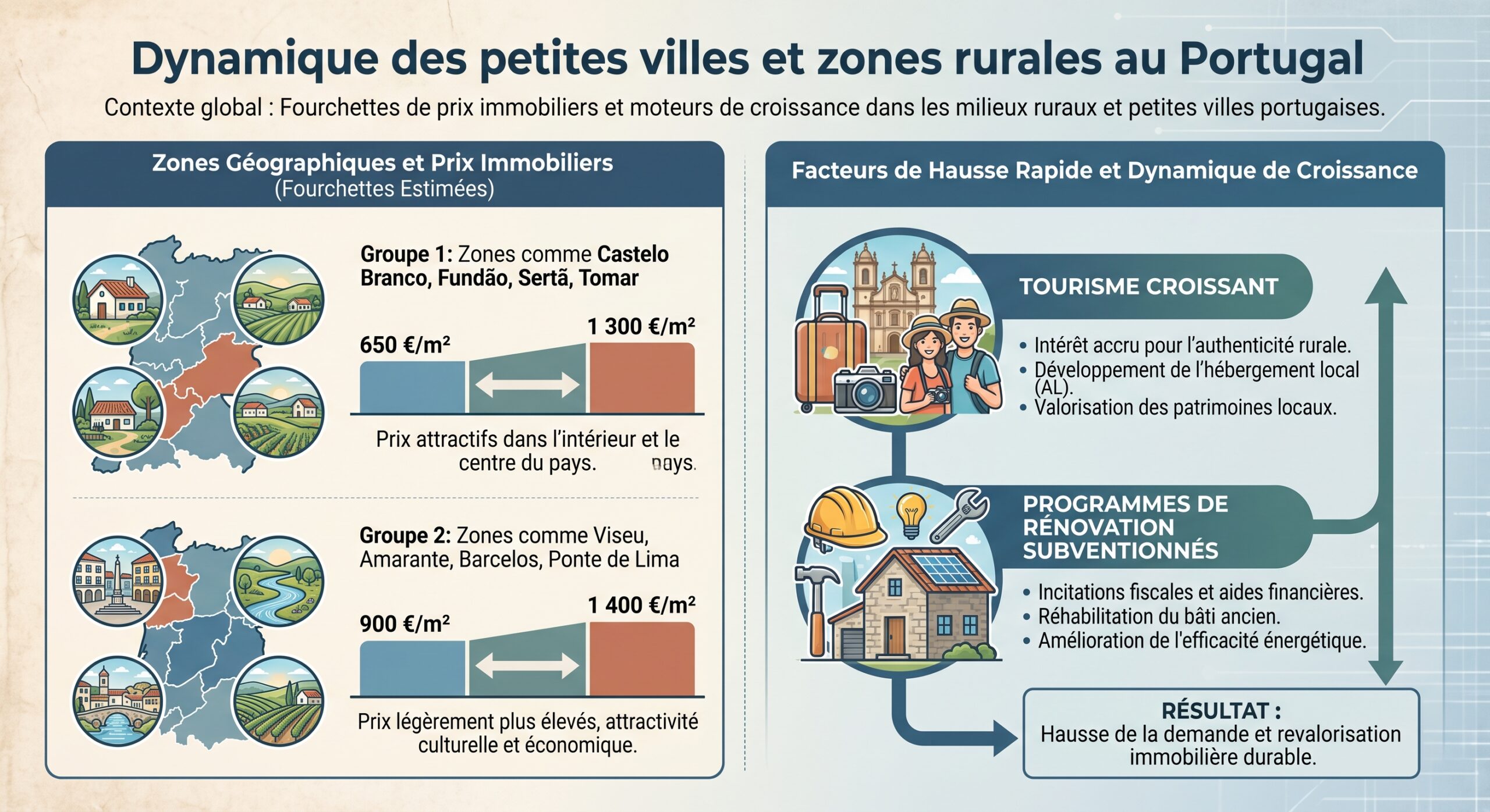 Dynamique des petites villes et zones rurales au Portugal