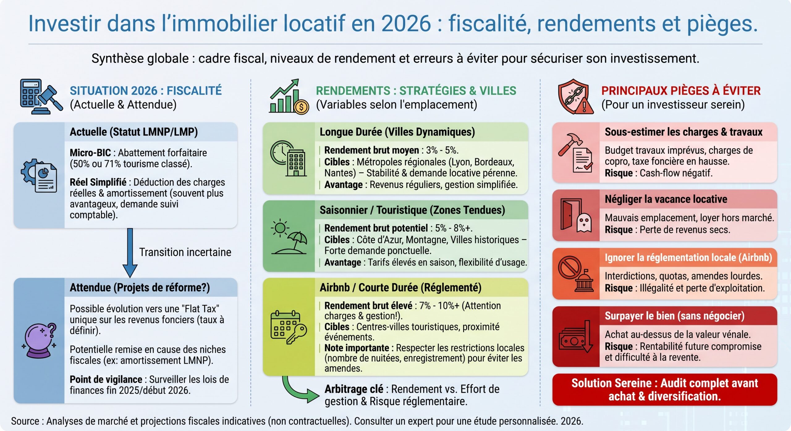 Investir dans l'immobilier locatif en 2026 : fiscalité, rendements et pièges