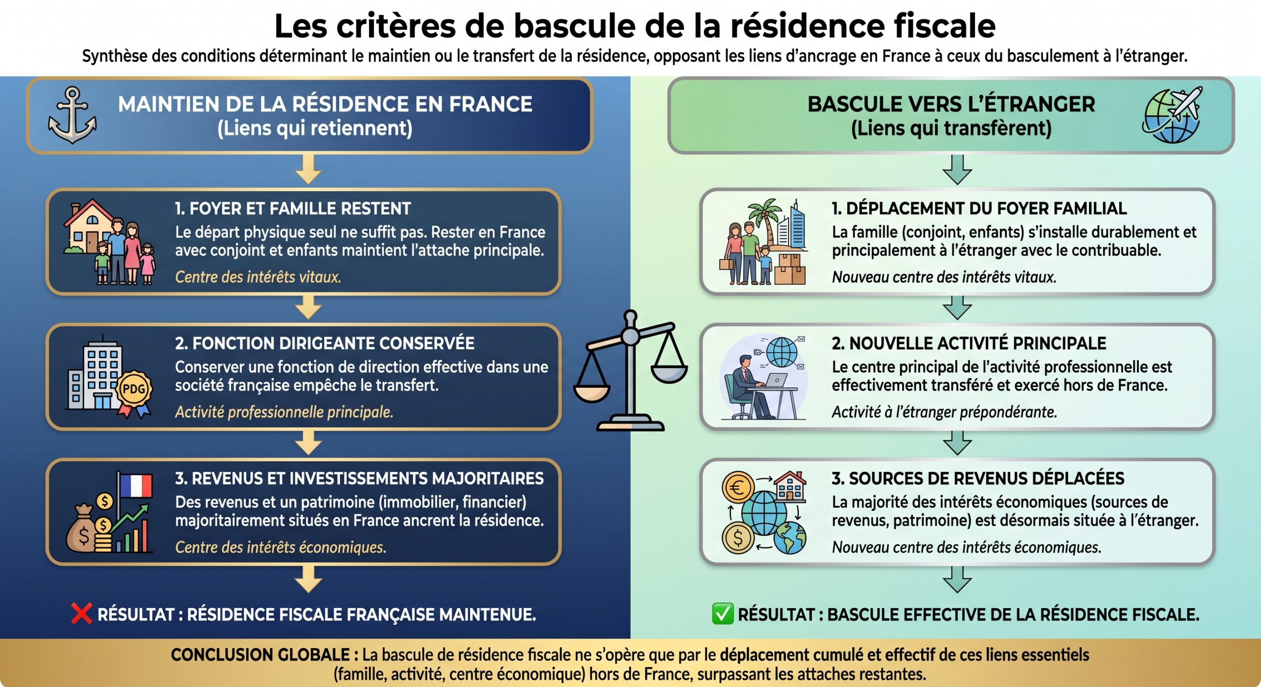 Les critères de bascule de la résidence fiscale