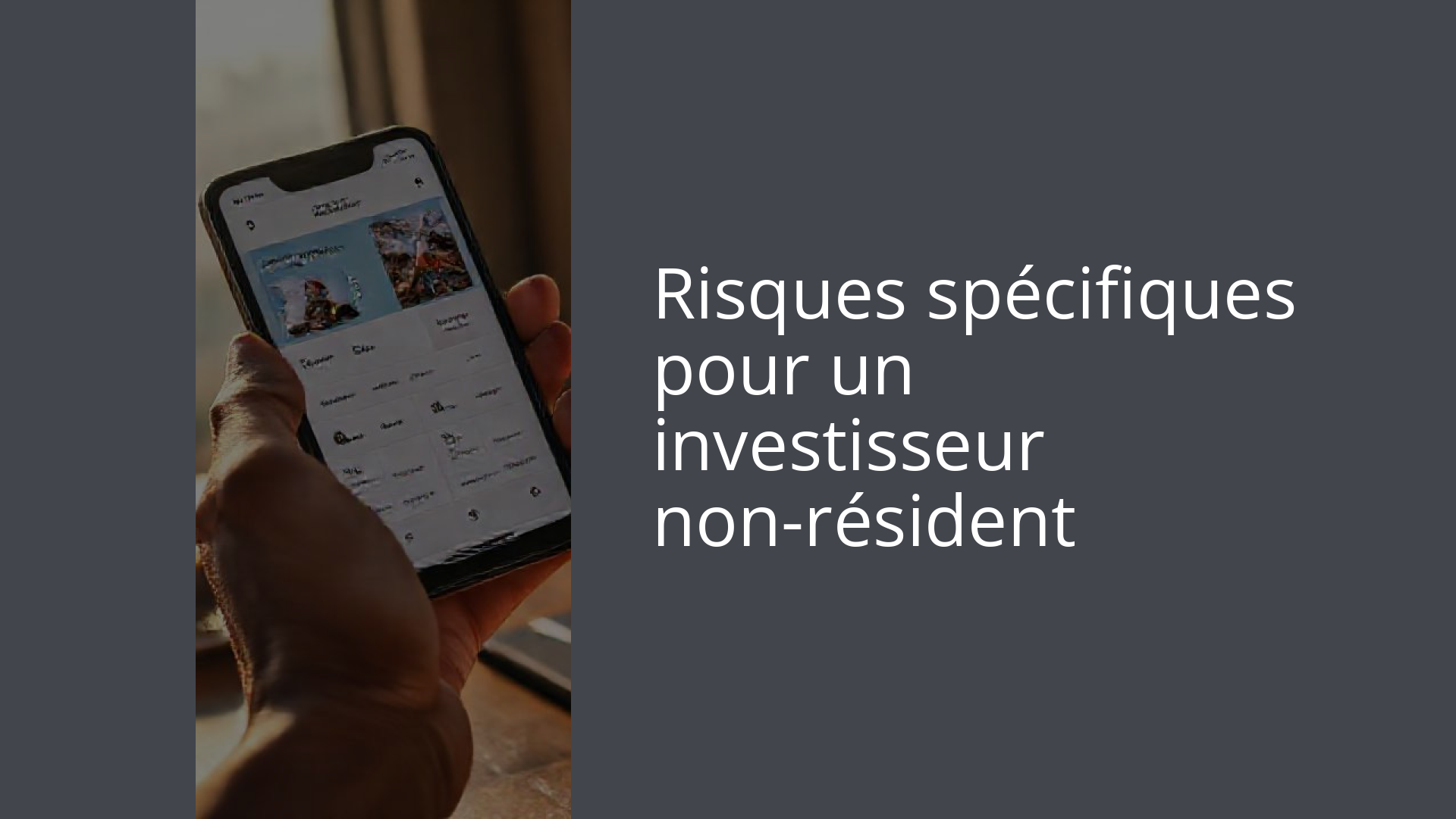Risques spécifiques pour un investisseur non-résident