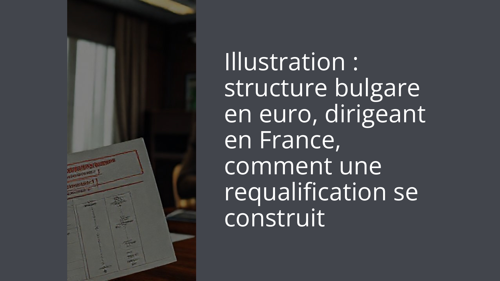 Illustration : structure bulgare en euro, dirigeant en France, comment une requalification se construit