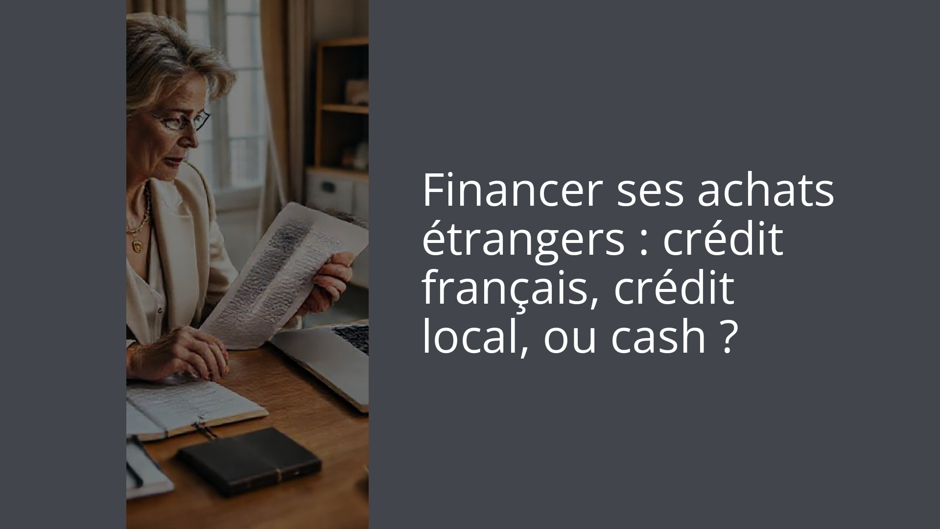 Financer ses achats étrangers : crédit français, crédit local, ou cash ?