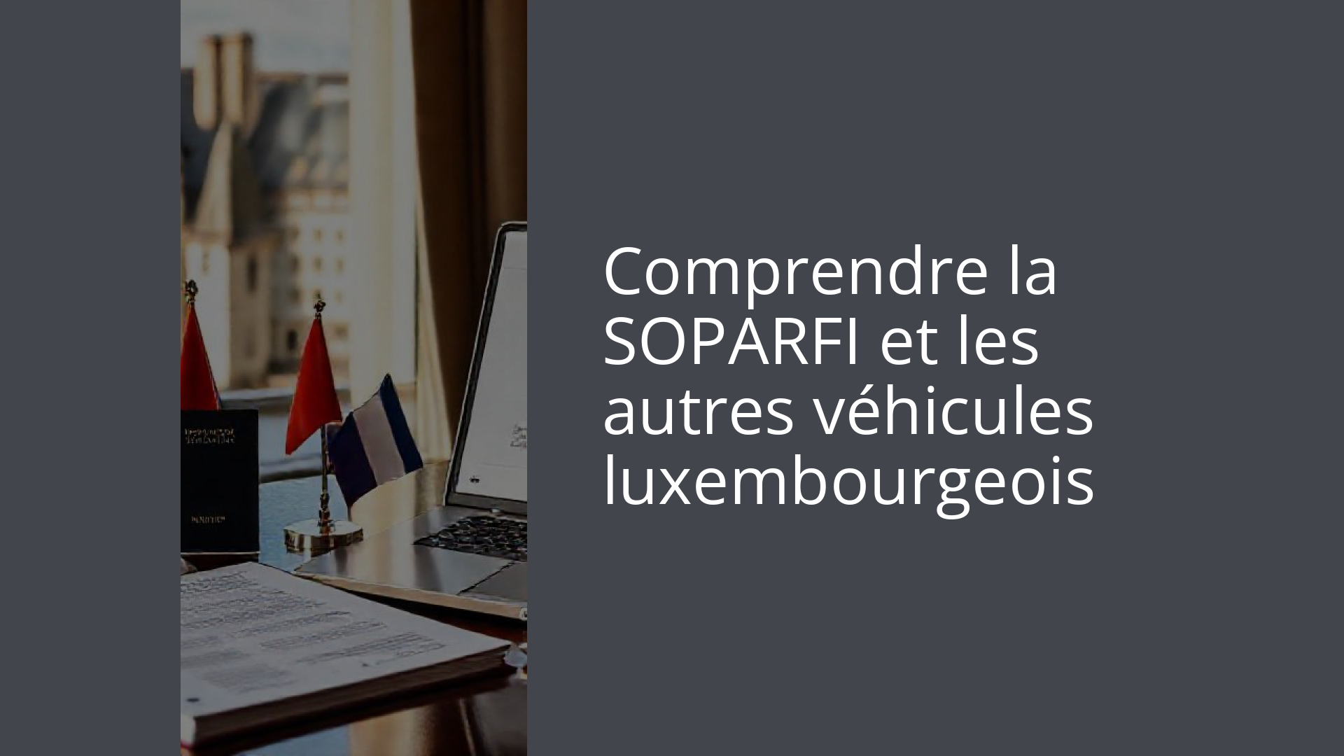 Comprendre la SOPARFI et les autres véhicules luxembourgeois