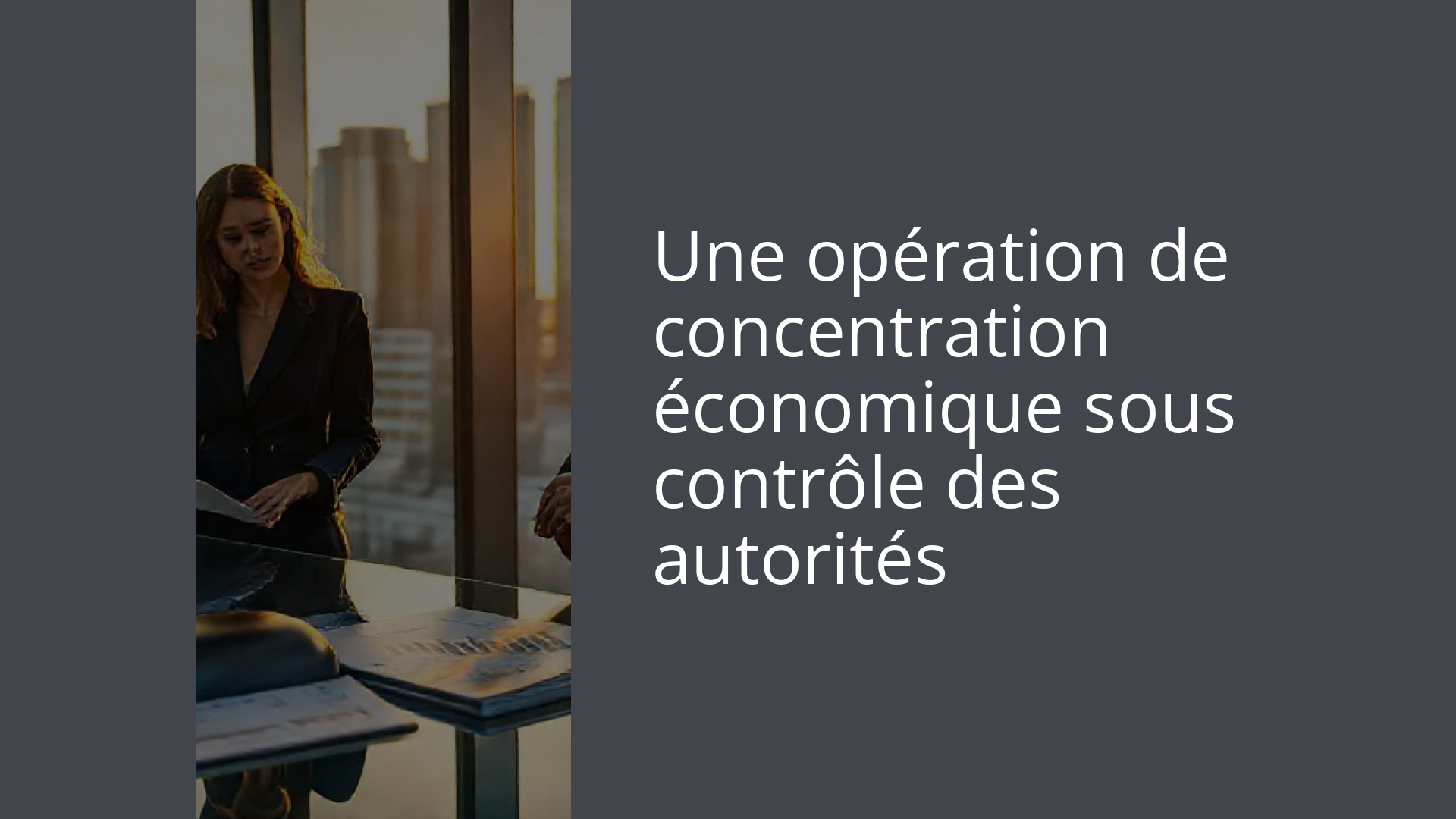 Une opération de concentration économique sous contrôle des autorités
