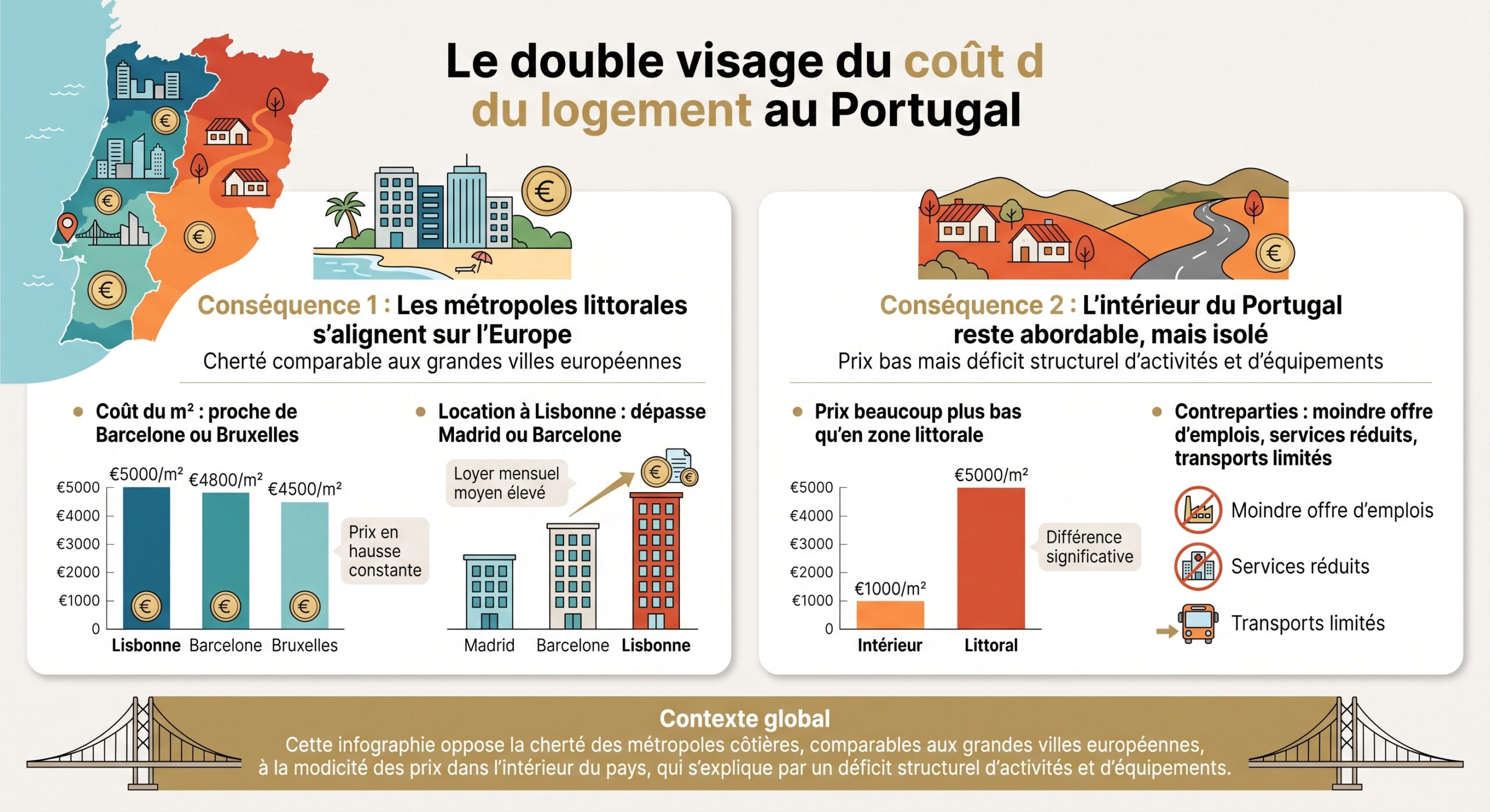 Le double visage du coût du logement au Portugal