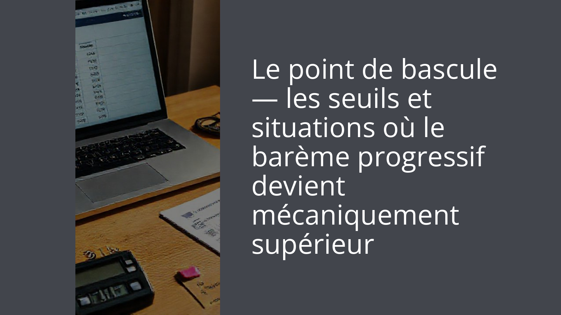 Le point de bascule — les seuils et situations où le barème progressif devient mécaniquement supérieur