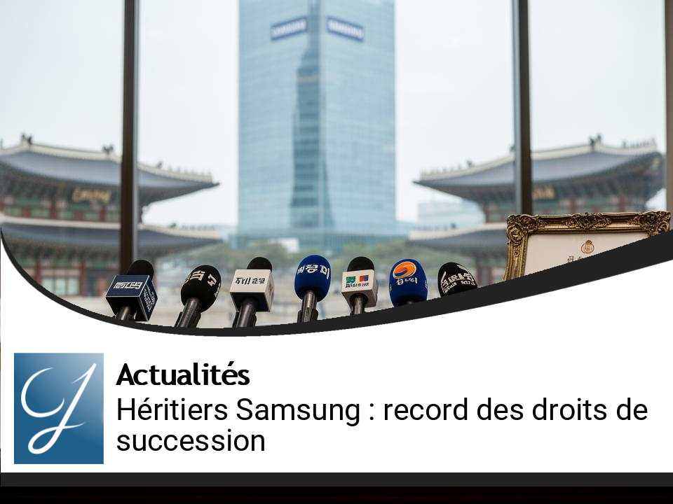 Héritiers de Samsung : un record historique en droits de succession confirmé
