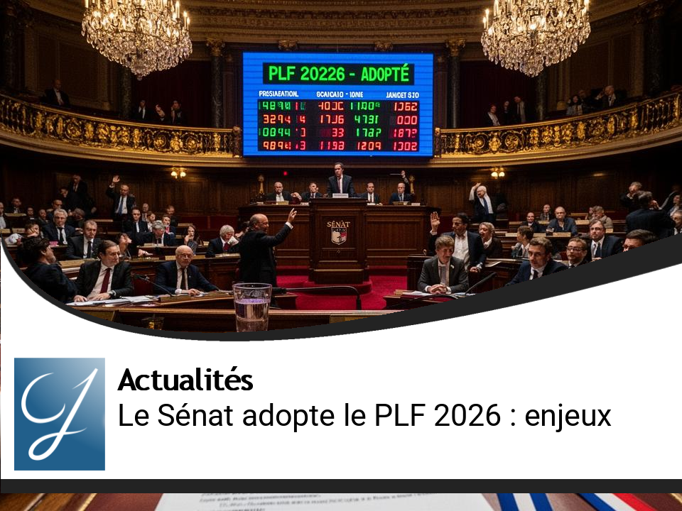 Le Sénat valide le PLF 2026 : enjeux et perspectives