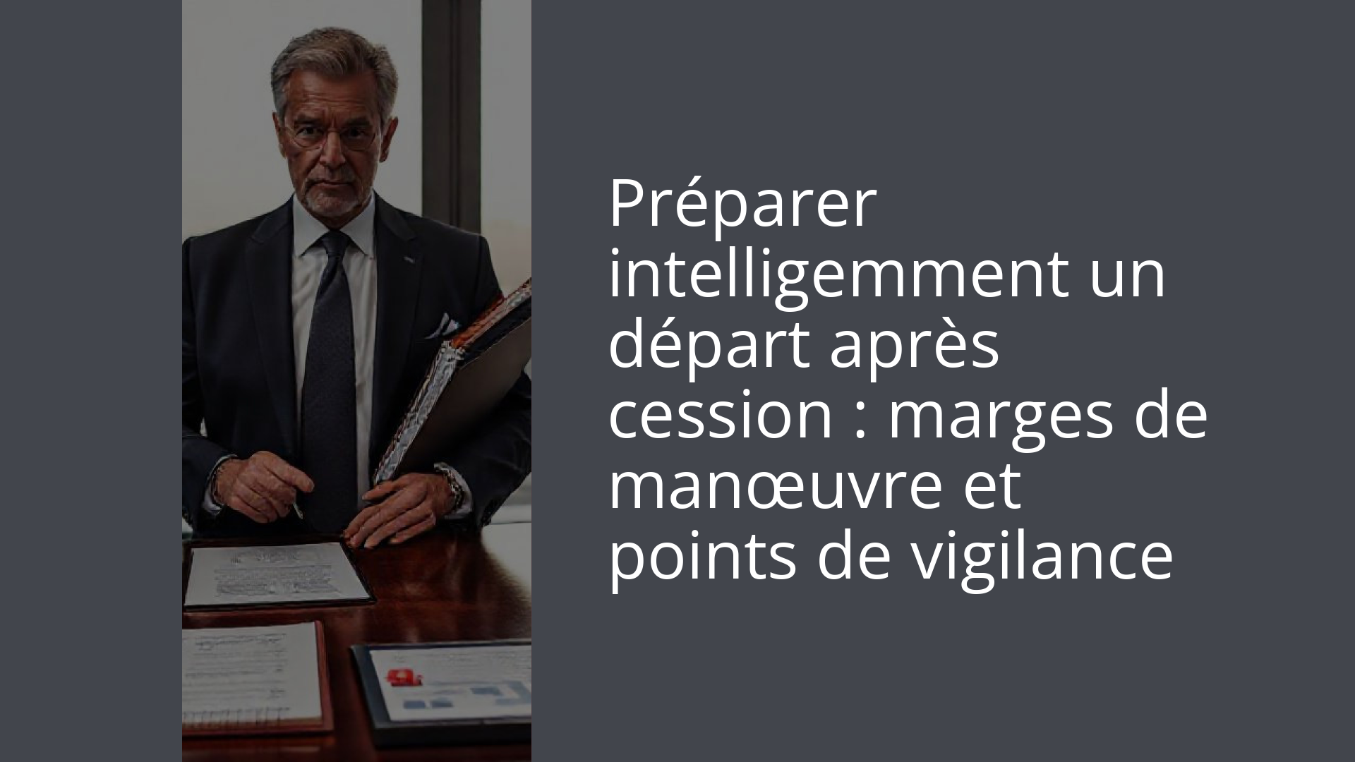 Préparer intelligemment un départ après cession : marges de manœuvre et points de vigilance