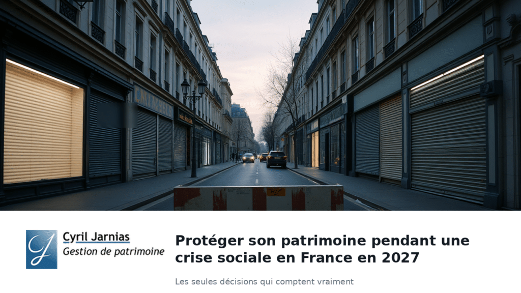 Protéger son patrimoine pendant une crise sociale en France en 2027 : les seules décisions qui comptent vraiment