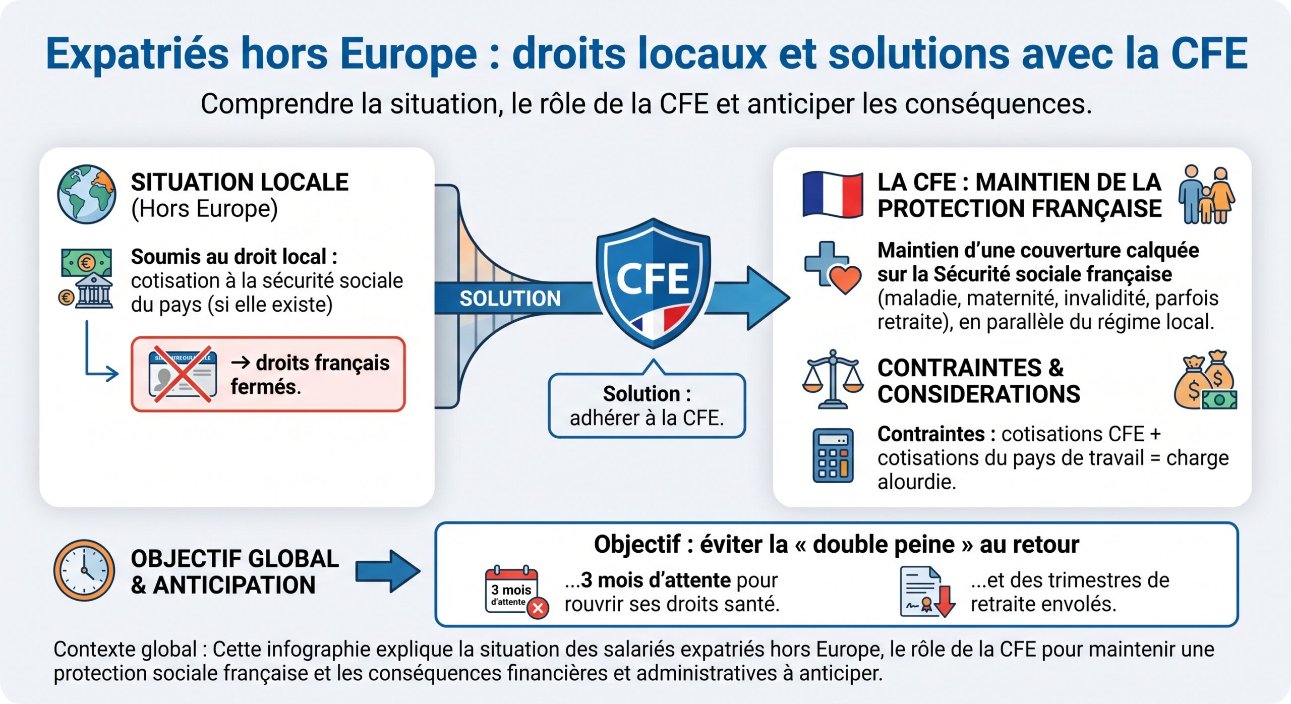 Expatriés hors Europe : droits locaux et solutions avec la CFE