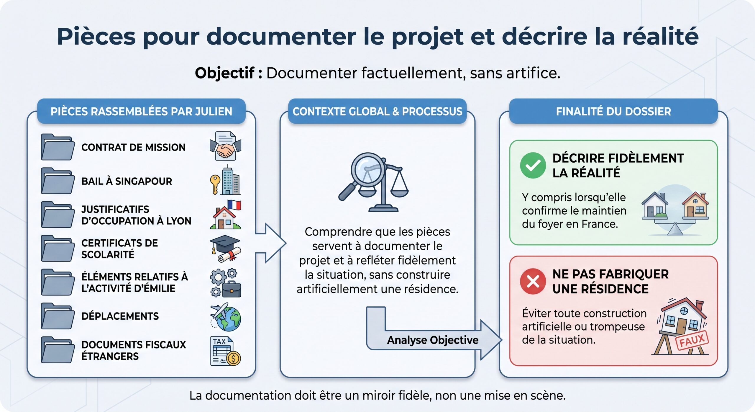 Pièces pour documenter le projet et décrire la réalité
