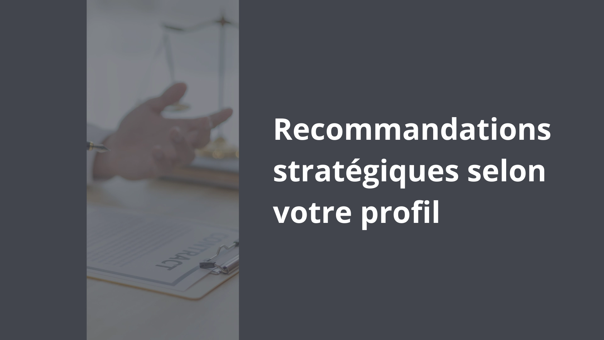 Recommandations stratégiques selon votre profil