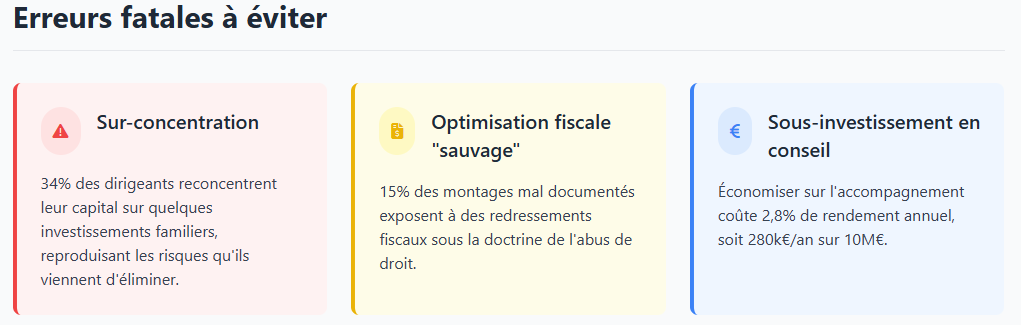 Erreurs fatales lors de la cession d'une entreprise