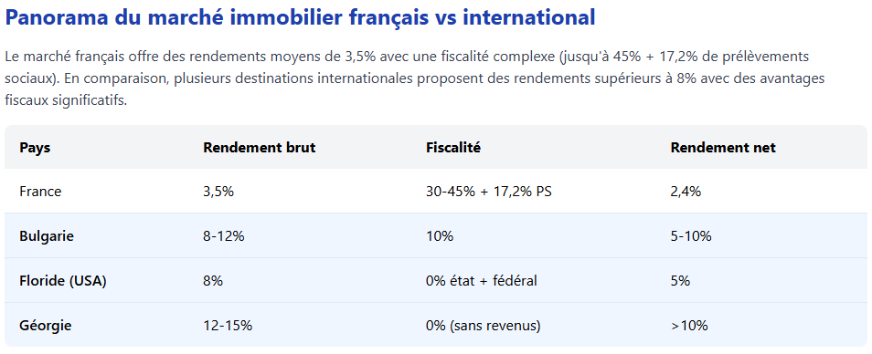 Panorama du marché immobilier France vs international Panorama du marché immobilier France vs international