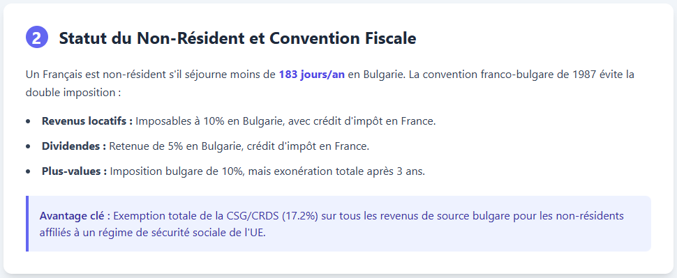 Statut non-résident en Bulgarie Statut non-résident en Bulgarie