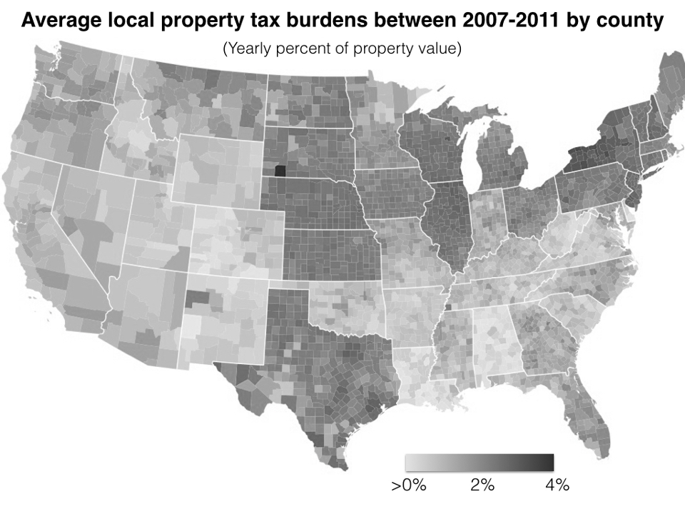 Taxe foncière par conté aux USA